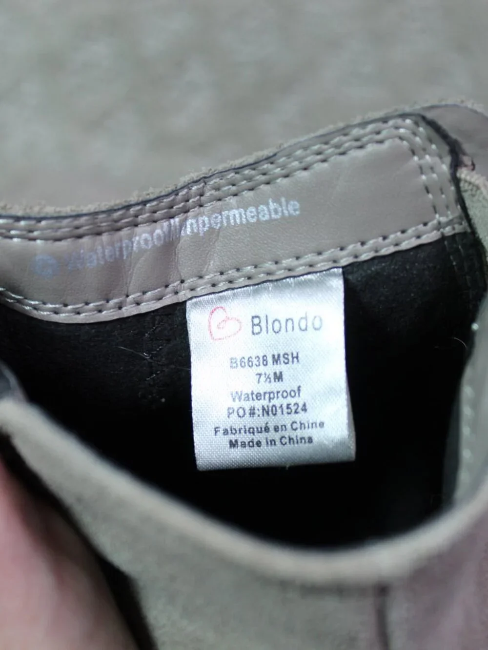 Blondo Size 7.5M Taupe Suede Waterproof Block Heel Ankle Booties